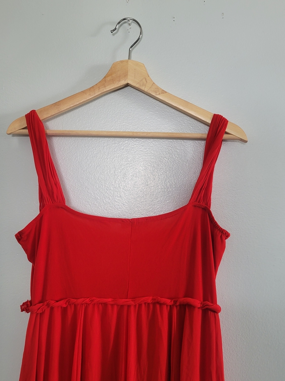 TEBI Grecian Red Maxi Dress Sz 42 (M/L) Empire Waist Formal Vtg-inspired - Picture 8 of 14